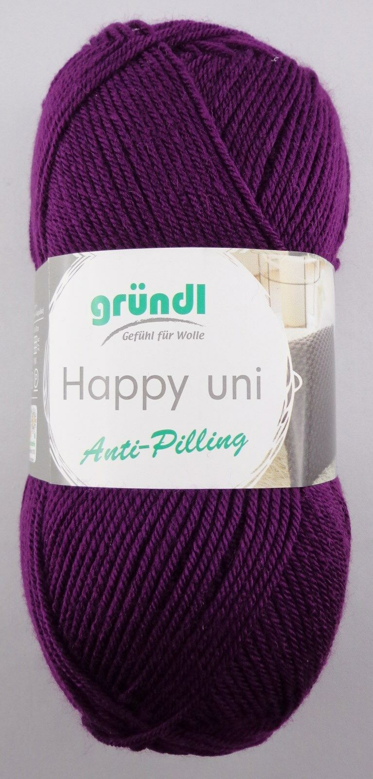 2.79 Eur/100g Gründl Happy Uni 100 G Anti-pilling Wool Knitting Yarn  Crochet Yarn 