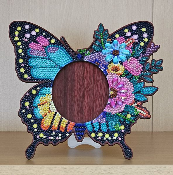 Deko Diamond Painting handmade Bilderrahmen, Schmetterling (fertig)