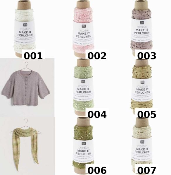 Rico Creative Make It Perlchen, 25g Beilaufgarn mit Perlchen