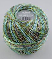 Gründl Glitter Print, 25g Häkelgarn mit Glitzereffekt Fb. 06 hellgrün-grün-khaki-color Gründl Glitter Print, 25g Häkelgarn mit Glitzereffekt Fb. 06 hellgrün-grün-khaki-color