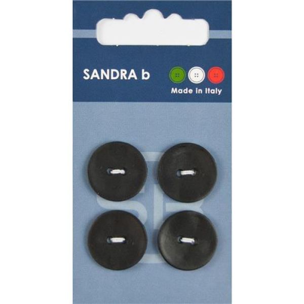 Sandra Einfarbige Knöpfe Card 149 Ø 18mm 4 St. pro Karte schwarz