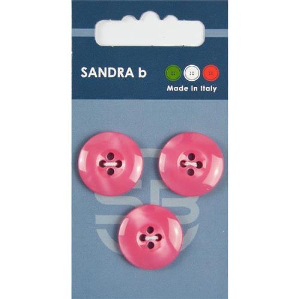 Sandra Einfarbige Knöpfe Card 046 Ø 20mm 3 St. pro Karte rosa