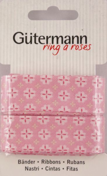 Bänder rosa mit weißen Blümchen 650285 Col.660