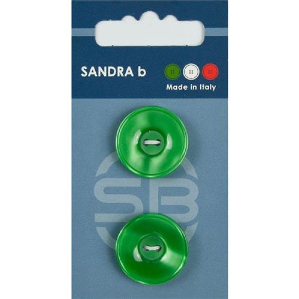 Sandra Einfarbige Knöpfe Card 079 Ø 23mm 2 St. pro Karte grasgrün