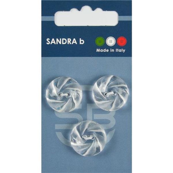 Sandra Modische Knöpfe Card 023 Ø 19mm 3 St. pro Karte weiß