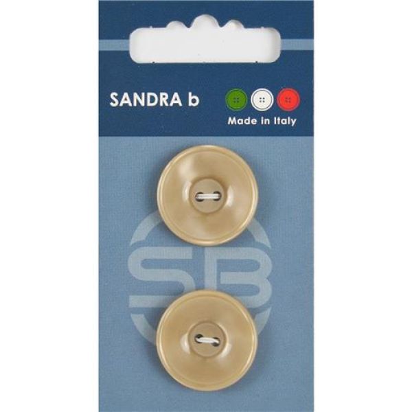 Sandra Einfarbige Knöpfe Card 085 Ø 23mm 2 St. pro Karte camel