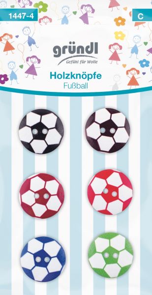 Gründl Holzknöpfe Fußball farbig-sortiert 1447-4