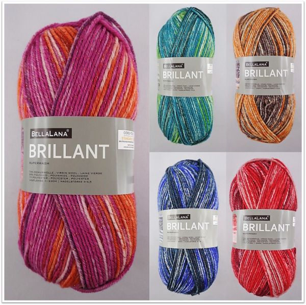 BellaLana Brillant, 100g Sockenwolle mit Glitzer