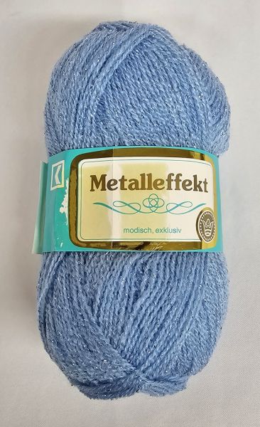 Metalleffekt, 50g Glitzergarn Fb. 7006 hellblau-blau-Glitzer