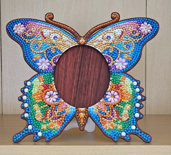 Deko Diamond Painting handmade Bilderrahmen, Schmetterling (fertig)