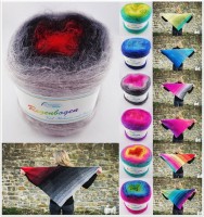 Rellana Regenbogen Kid-Mohair mit Seide, 100g Bobbelwolle mit Farbverlauf Rellana Regenbogen Kid-Mohair mit Seide, 100g Bobbelwolle mit Farbverlauf