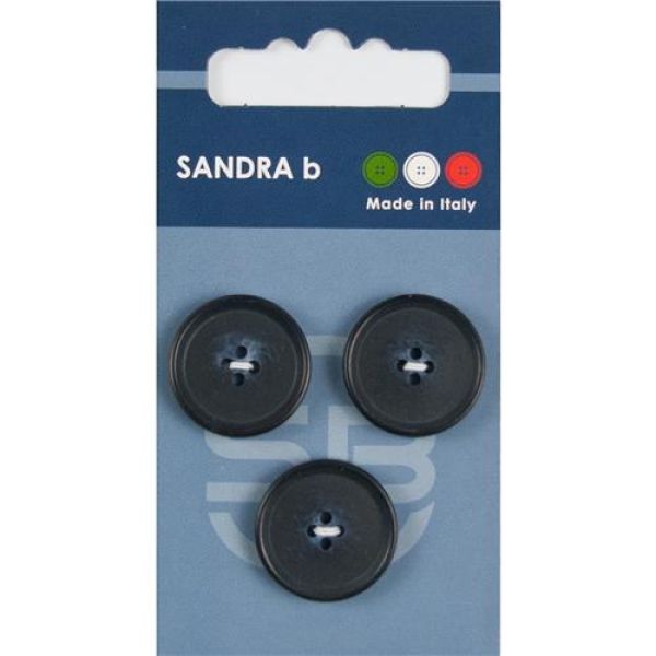 Sandra Blended Blazer-Knöpfe Card 103 Ø 20mm 3 St. pro Karte schwarz