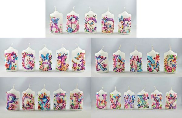 Kerze mit Buchstabe von A bis Z