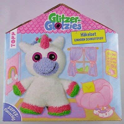 Glitzer Glotzies Häkelset Einhorn Schnuffipuff, Komplett-Set zum Häkeln