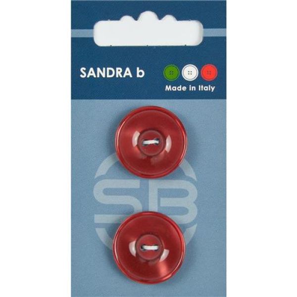 Sandra Einfarbige Knöpfe Card 062 Ø 23mm 2 St. pro Karte bordeaux