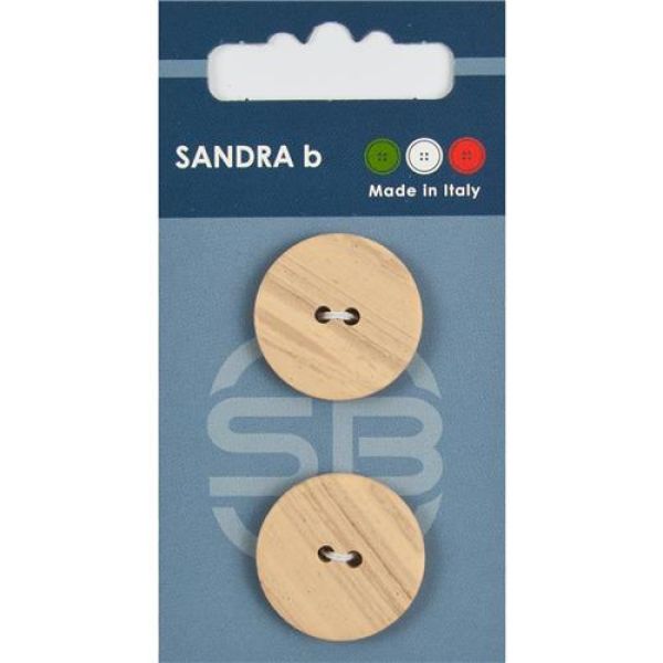 Sandra Holzknöpfe Card 240 Ø 23mm 2 St. pro Karte