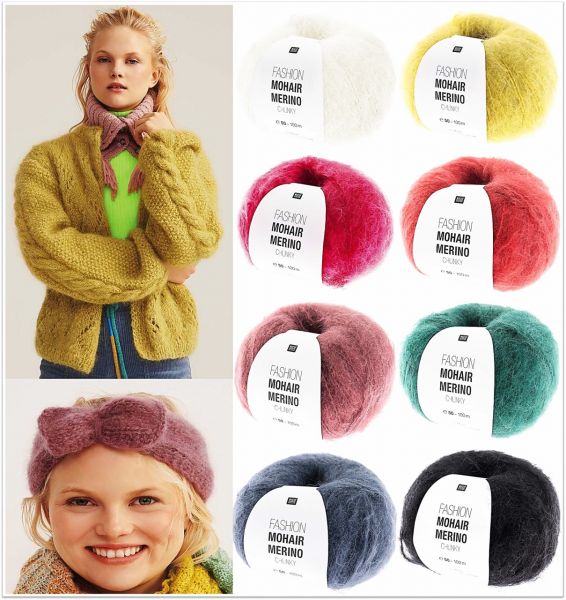 Rico Fashion Mohair Merino Chunky, 50g Wintergarn