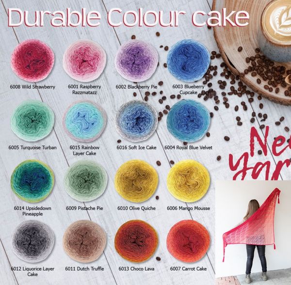 Durable Colour Cake, 250g Bobbelgarn