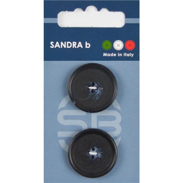 Sandra Blended Blazer-Knöpfe Card 104 Ø 25mm 2 St. pro Karte schwarz