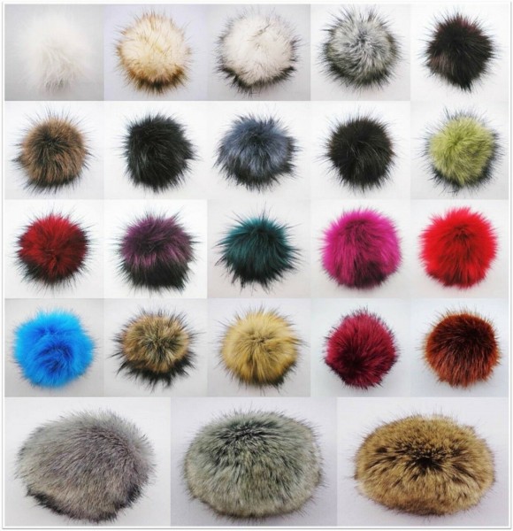 Pro Lana Accessoire Druckknopf-Kunstfellbommel / -pompon (ca. 12-14cm)