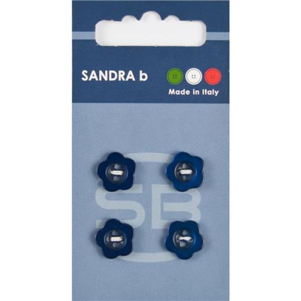 Sandra Modische Knöpfe Card 117 Ø 13mm 4 St. pro Karte royal, Blumen