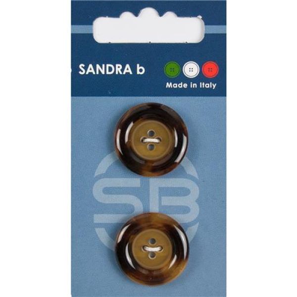 Sandra Blended-Blazer-Knöpfe Card 089 Ø 23mm 2 St. pro Karte beige-braun