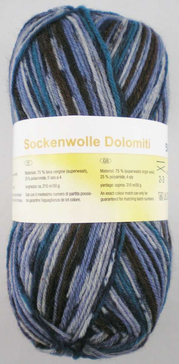 Produktbild von Sockenwolle Dolomiti 100 G, 4- Fadig, 75% Schurwolle 25% Polyamid (059 Oregon