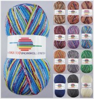 G-B Inka 100 Baumwoll-Stretch, 100g Sockenwolle 4-fach G-B Inka 100 Baumwoll-Stretch, 100g Sockenwolle 4-fach