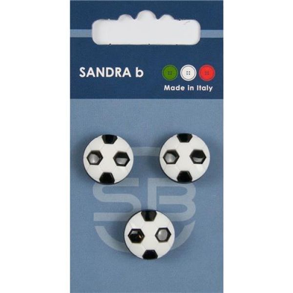 Sandra Kinderknöpfe Steppstich Card 141 Ø 15mm 3 St. pro Karte Fußball