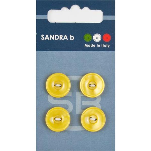 Sandra Einfarbige Knöpfe Card 040 Ø 15mm 4 St. pro Karte gelb