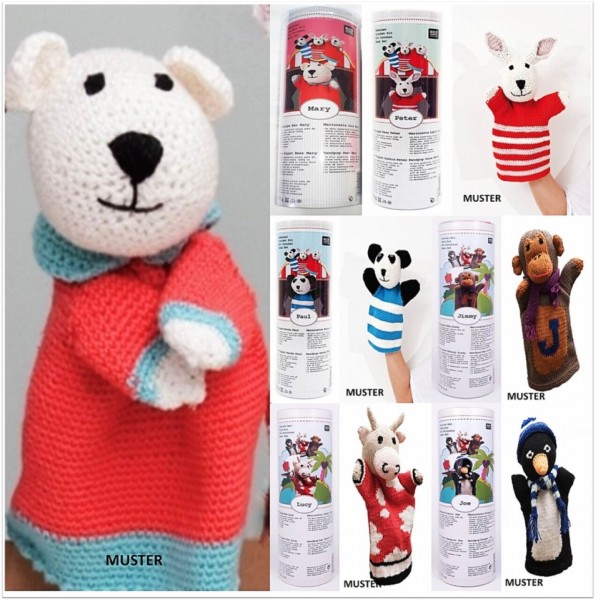 Rico Design Häkelset / Strickset für Handpuppe mit Wollek, Anleitung und Zubehör