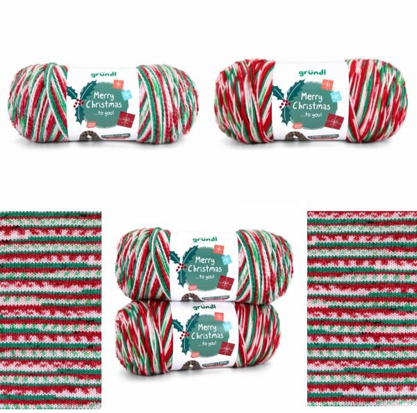 Gründl Merry Christmas ... to you!, 333g Weihnachtswolle (ohne & mit Glitzer)