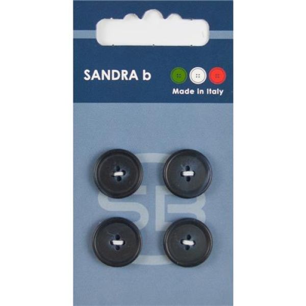 Sandra Blended Blazer-Knöpfe Card 102 Ø 15mm 4 St. pro Karte schwarz