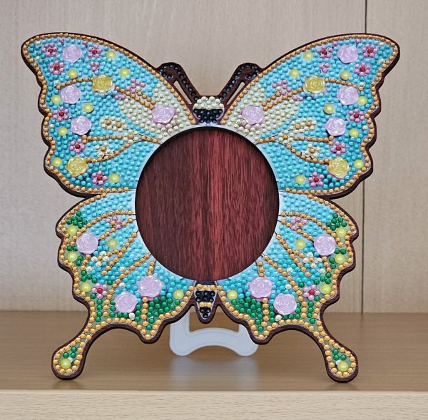 Deko Diamond Painting handmade Bilderrahmen, Schmetterling (fertig)