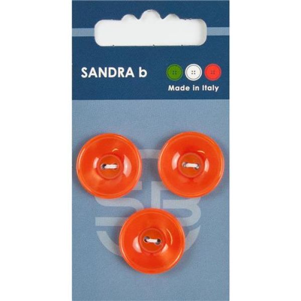 Sandra Einfarbige Knöpfe Card 043 Ø 20mm 3 St. pro Karte orange