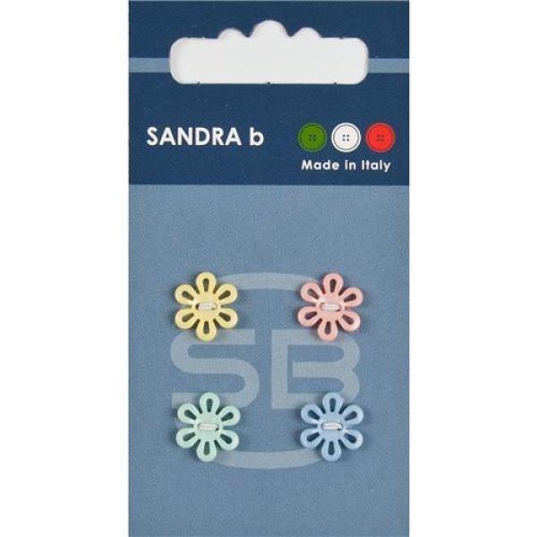 Sandra Kinderknöpfe Steppstich Card 144 Ø 11mm 4 St. pro Karte Blumen