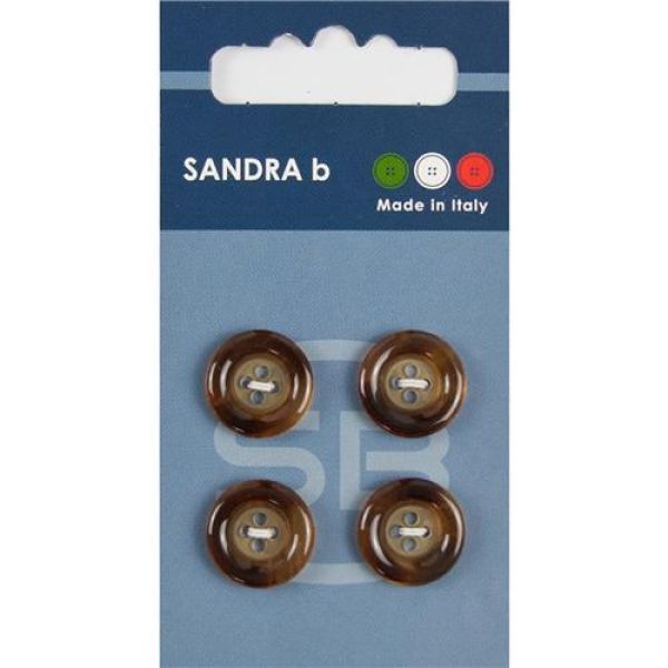Sandra Blended-Blazer-Knöpfe Card 088 Ø 15mm 4 St. pro Karte beige-braun
