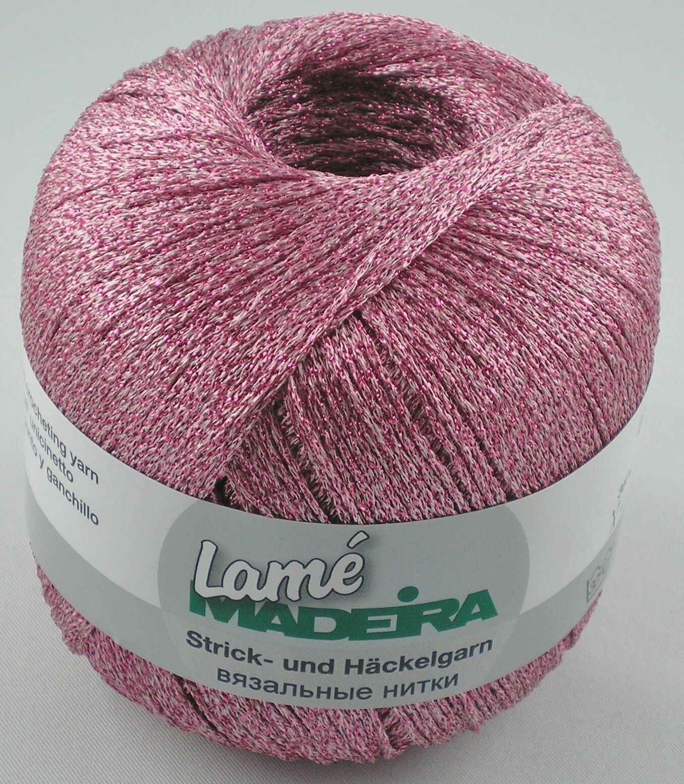 Madeira Nora Glitzergarn - Metallisiertes Häkel- & Strickgarn, 80% Viskose, 5x25g, Farbe 358 Grün