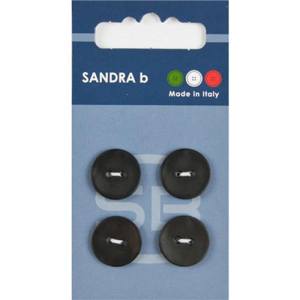 Sandra Einfarbige Knöpfe Card 148 Ø 15mm 4 St. pro Karte schwarz