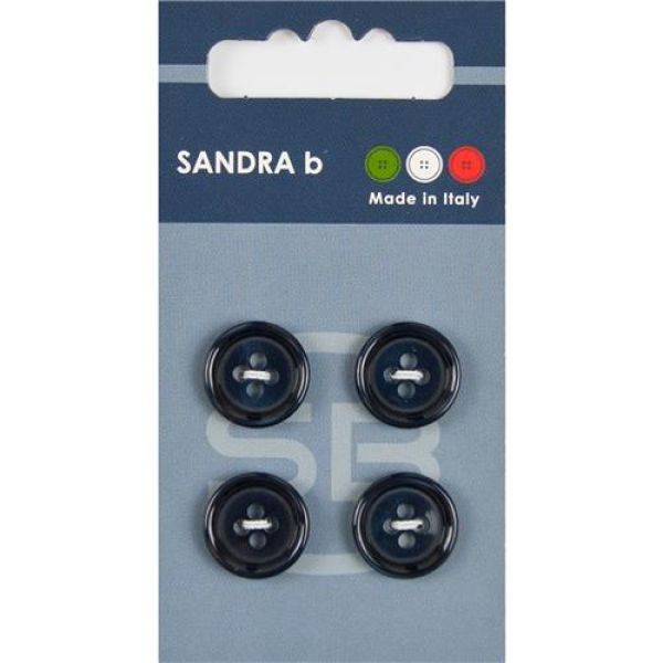 Sandra Blended Blazer-Knöpfe Card 113 Ø 15mm 4 St. pro Karte marine