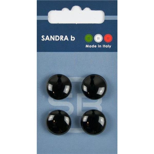 Sandra Einfarbige Knöpfe Steppstich Card 156 Ø 15mm 4 St. pro Karte schwarz