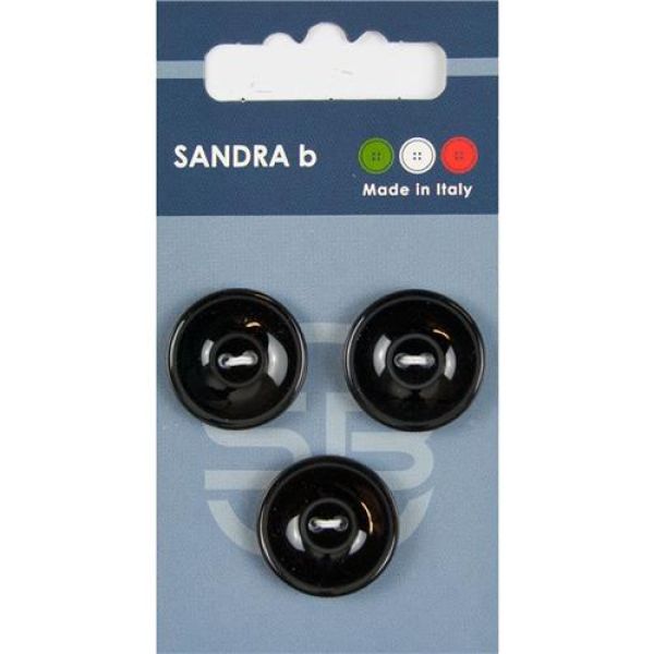 Sandra Einfarbige Knöpfe Card 167 Ø 20mm 3 St. pro Karte schwarz