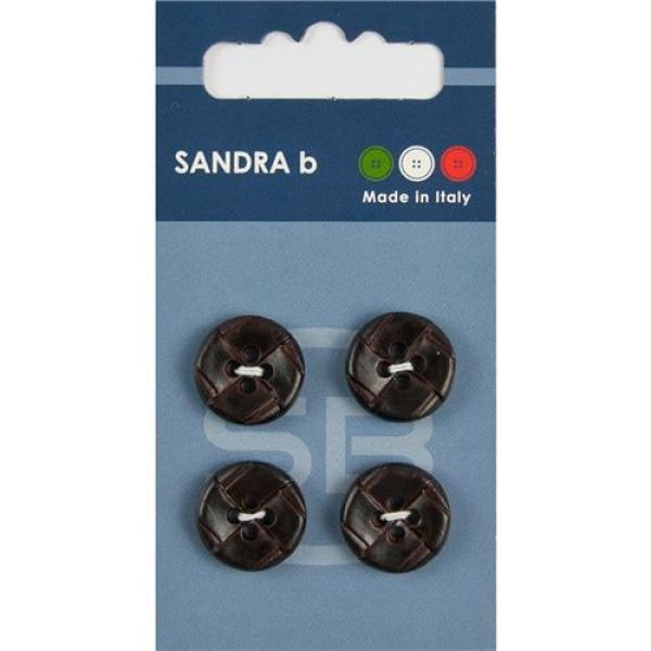 Sandra Knoten-Knöpfe Card 092 Ø 15mm 4 St. pro Karte dunkel-braun