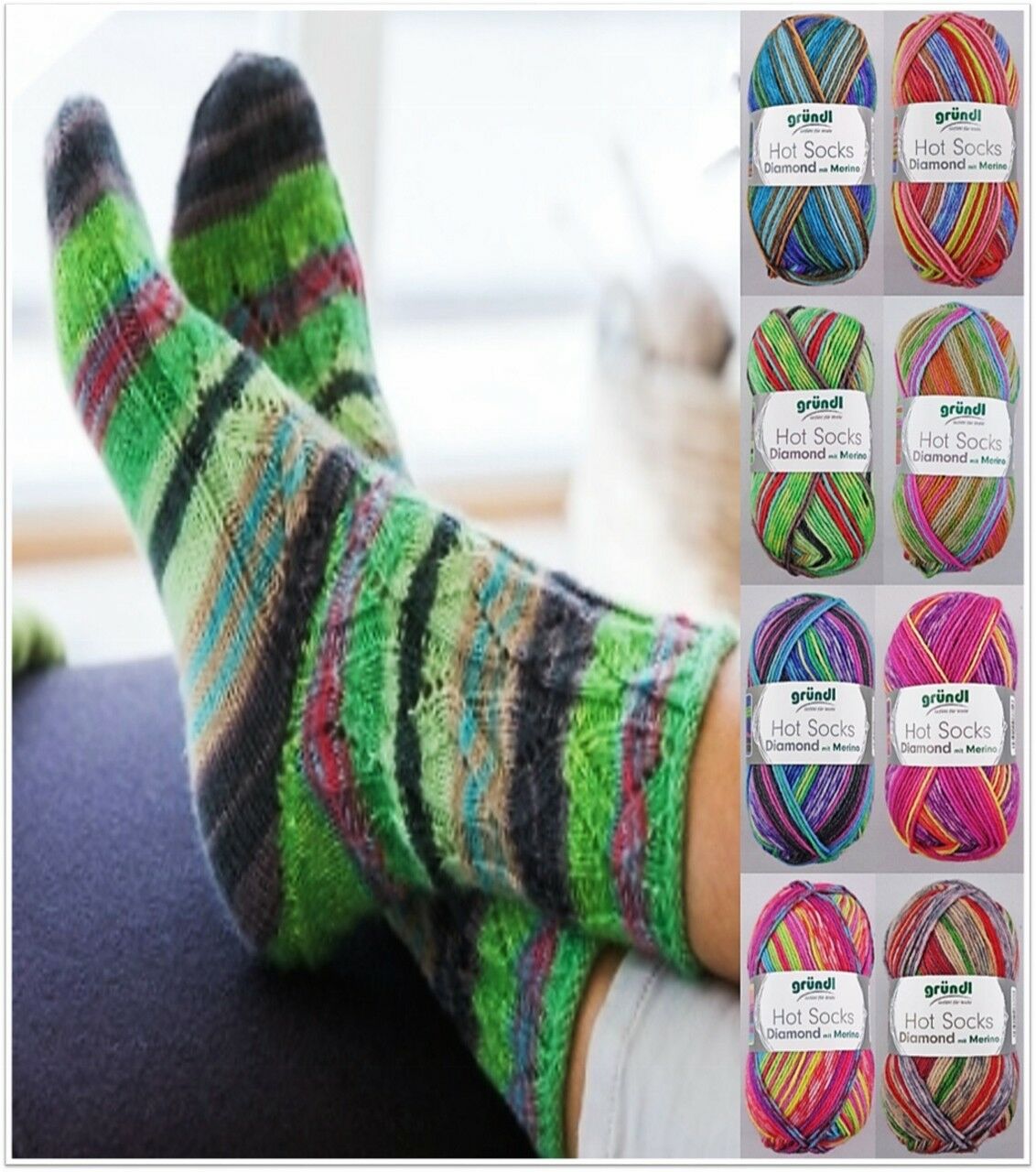50g Sockenwolle mit Kaschmir und Merino 7,98€//100g Gründl Hot Socks Pearl color