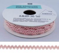 Rico Web-Bändchen Bestickt Puderrosa Glitzer 22 Rico Web-Bändchen Bestickt Puderrosa Glitzer 22