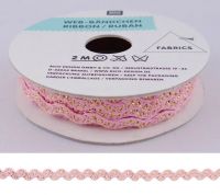 Rico Web-Bändchen Bestickt Hellrosa Glitzer 23 Rico Web-Bändchen Bestickt Hellrosa Glitzer 23