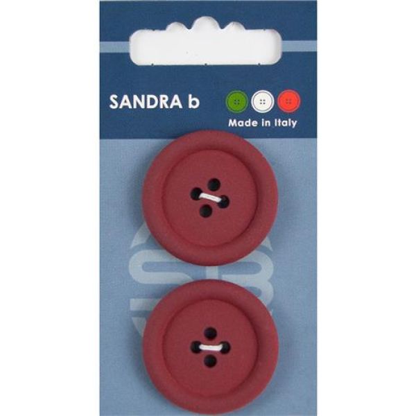 Sandra Einfarbige Knöpfe Card 064 Ø 30mm 2 St. pro Karte bordeaux