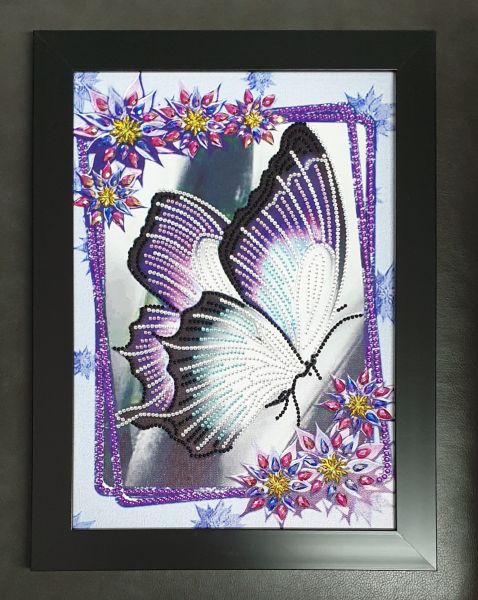 Deko Diamond Painting Bild mit Schmetterling / (fertig)