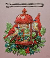 Deko Diamond Painting handmade Ornament aus Acryl, Motiv Winter-Vögel zum Aufhängen (fertig) Deko Diamond Painting handmade Ornament aus Acryl, Motiv Winter-Vögel zum Aufhängen (fertig)