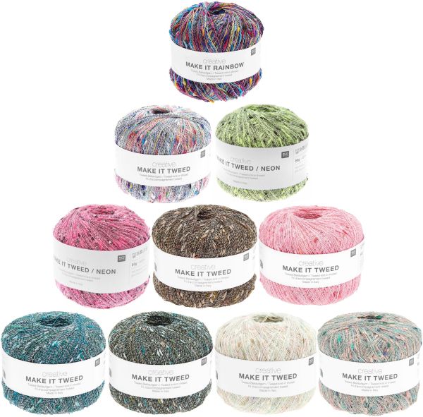 Rico Creative Rainbow oder Tweed in multicolor & neon, 50g Beilaufgarn